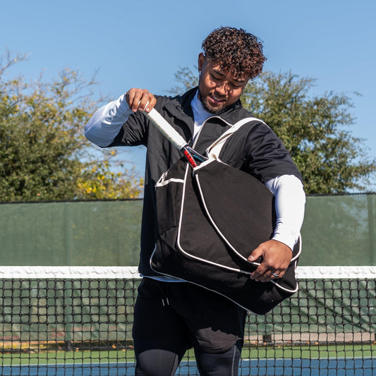 Aced Tennis Tote Tag&Crew Black and White Trim 