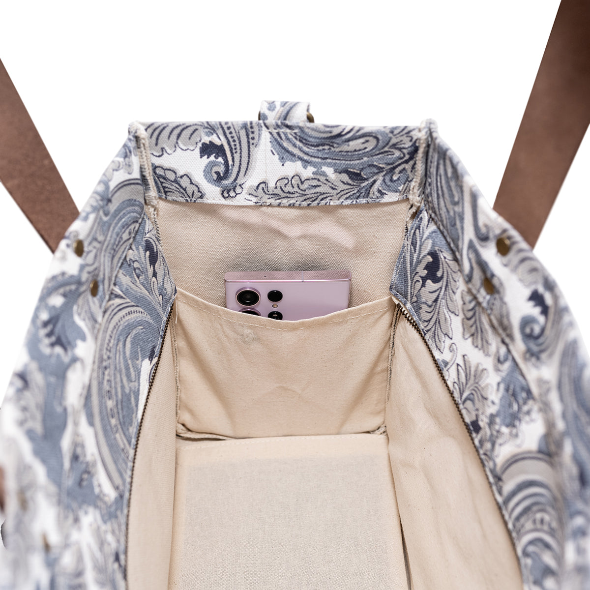Brooklyn Tote Paisley with Cotton Web Straps