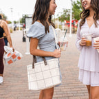 Brooklyn Tote Windowpane Plaid - Tag&Crew