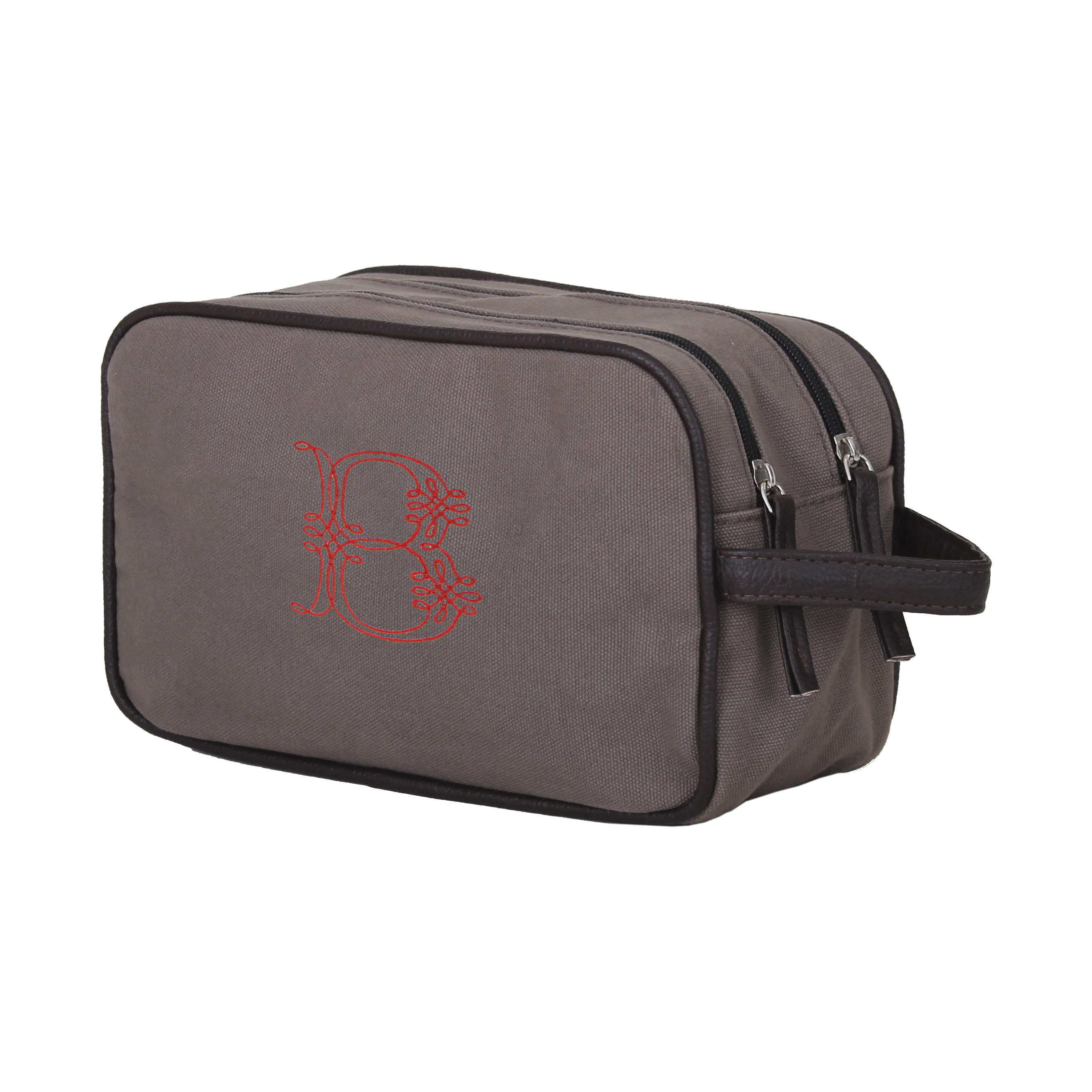 Dopp Kit Dual Zipper Closure 18 Oz Canvas