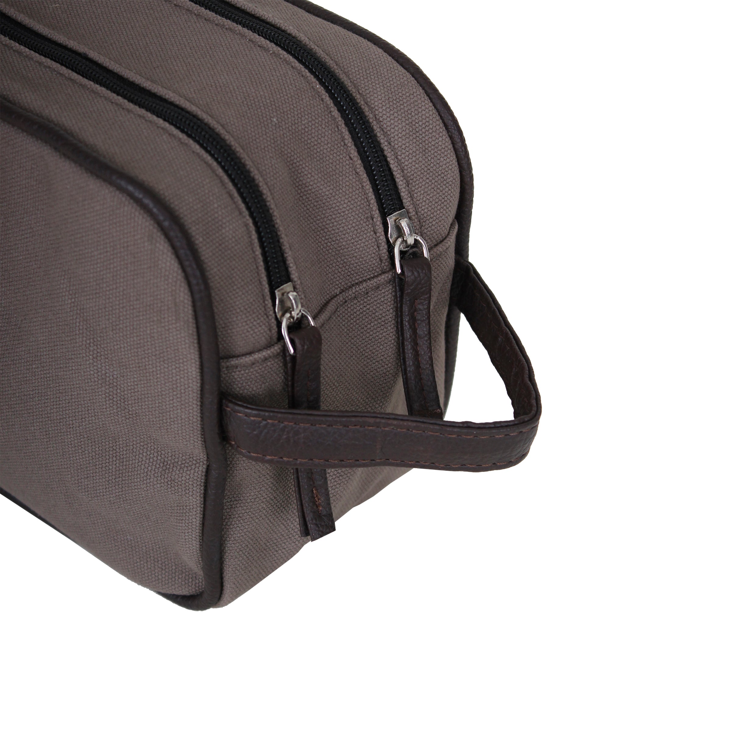Dopp Kit Dual Zipper Closure 18 Oz Canvas