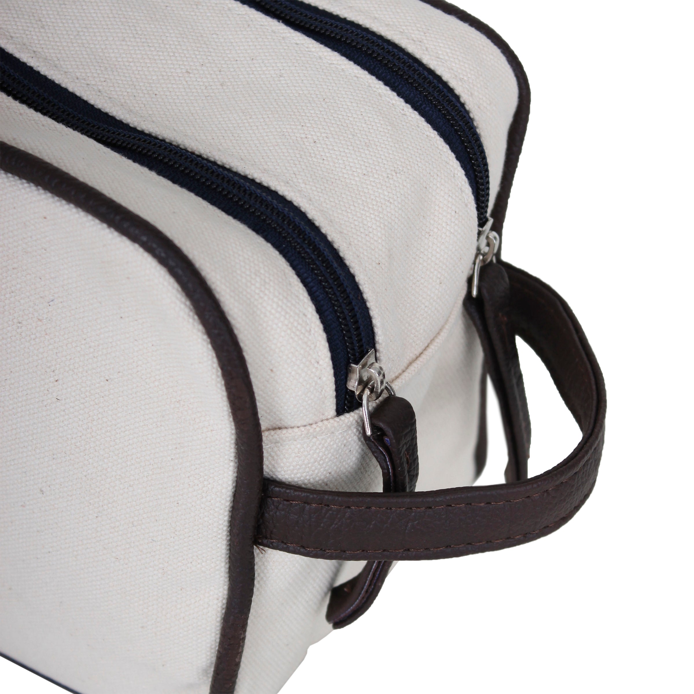 Dopp Kit Dual Zipper Closure 18 Oz Canvas