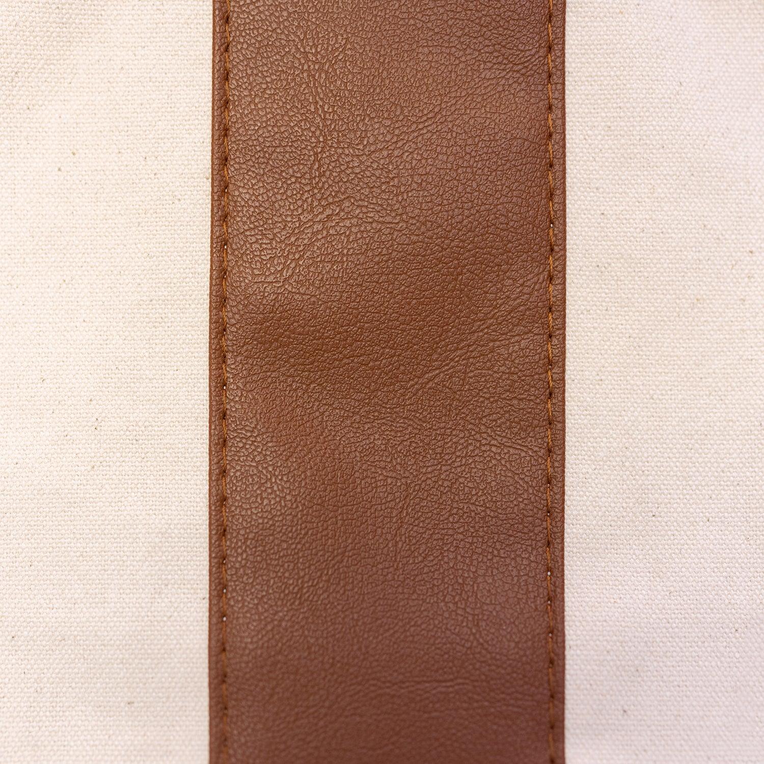 Leather Stripe Makeup Bag - Tag&Crew