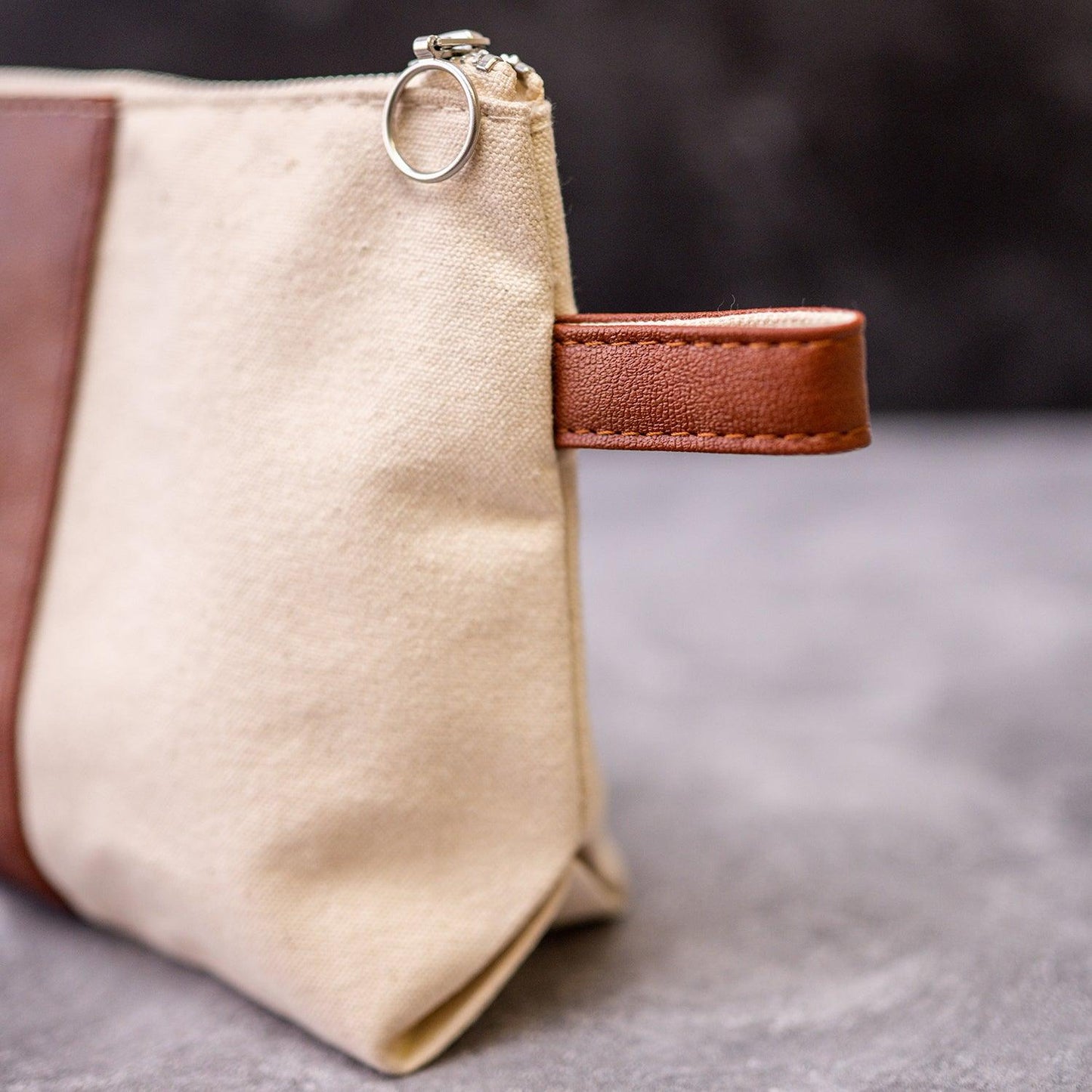 Leather Stripe Makeup Bag - Tag&Crew