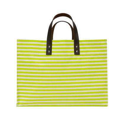 Manhattan Tote Stripe Tote TagandCrew Cyber Lime Stripe 
