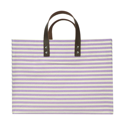 Manhattan Tote Stripe Tote TagandCrew Lavender 