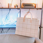 Manhattan Tote Windowpane Plaid - Tag&Crew