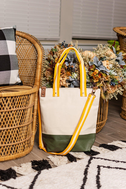 Dipped Tote with Yellow Strap - Tag&Crew